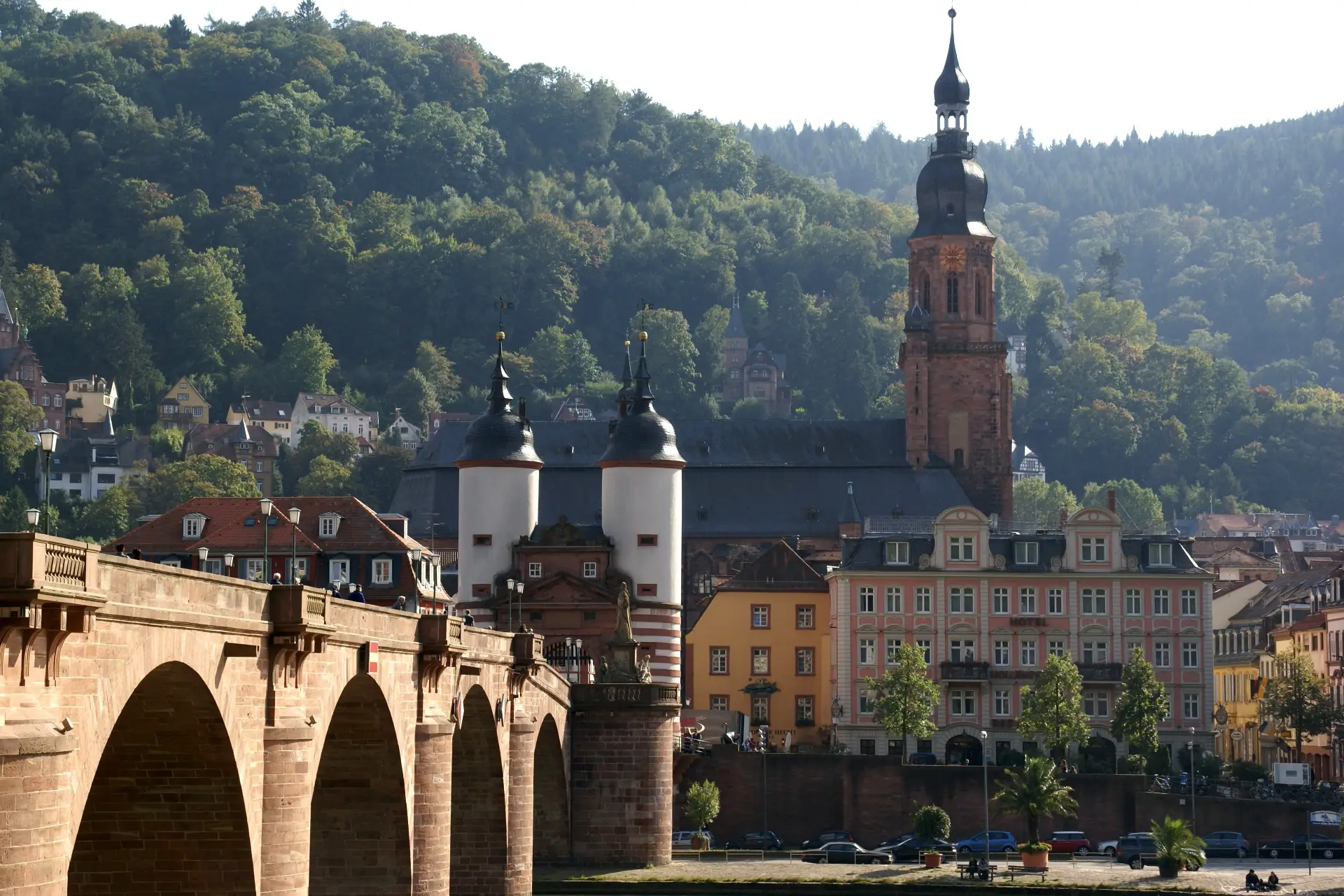 Blick über den Neckar auf die Alte Brücke und die Heidelberger Altstadt